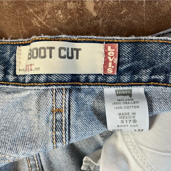 🔺SOLD🔺Vintage Levis 517 Mens Size 32 x 32 Bootcut Denim Jeans Pants Blue Worn - Picture 2 of 12